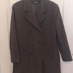 Jones New York dark brown wool winter dress coat